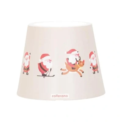 Imagen de Zafferano, Poldina Cover Edición Especial Navidad, Pantalla de Metal para Lámpara Mesa, Compatible con Lámparas Poldina, Diseño en Italia, Ø11.4 x 8.9 cm, Color Beige Papá Noel