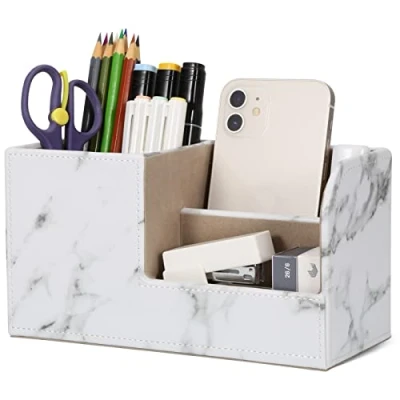 Imagen de GORESE Multifuncional Portalápices Organizador de escritorio oficina (Marble)