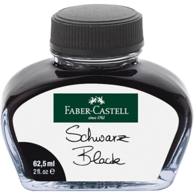 Imagen de Faber Castell 148700 Frasco de tinta para instrumentos escritura con convertidor, negro brillante, 62,5 mm, 1 unidad