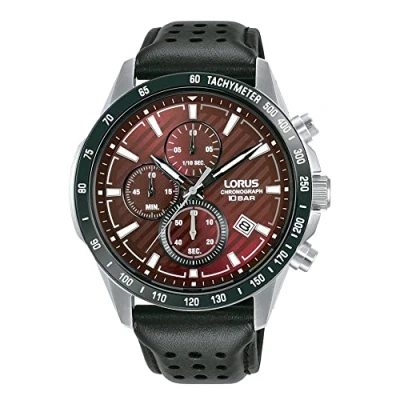 Imagen de Lorus Reloj Analógico de Cuarzo para Hombre con Correa Piel, Negro