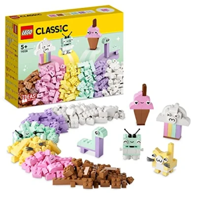 Imagen de LEGO Classic Diversión Creativa: Pastel, Caja de Ladrillos Construcción para Niños y Niñas 5 Años, Helado, Gatito, Dinosaurio Juguete Más 11028