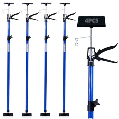 Imagen de CCLIFE 4 piezas Puntales Techo Puntal Telescópico Soporte Extensible de 115 290 cm Carga hasta 30 kg Tensores Puertas para Construcción Obras