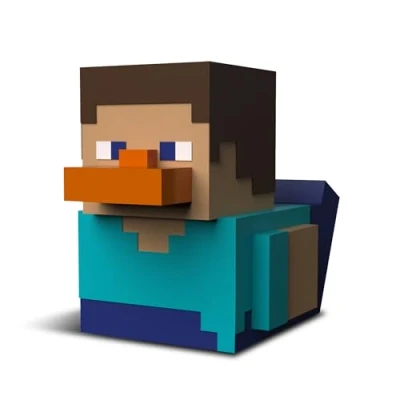 Imagen de TUBBZ First Edition Steve Figura Coleccionable de Pato Goma Vinilo Producto Oficial Minecraft TV, películas y Videojuegos