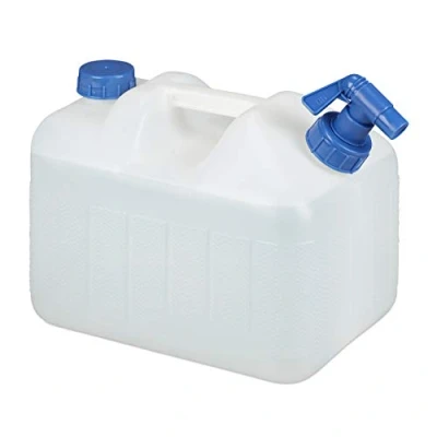 Imagen de Relaxdays Bidón de agua, Purgador y tapa rosca, Agua potable, Sin BPA, 10 Litros, Blanco
