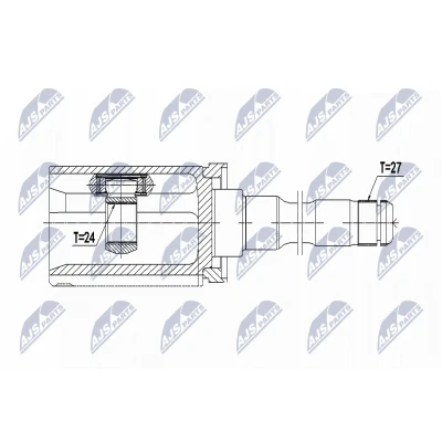 Imagen de NTY NPW BM 064 Junta Homocinética Transmisión automática Eje delantero, derecha