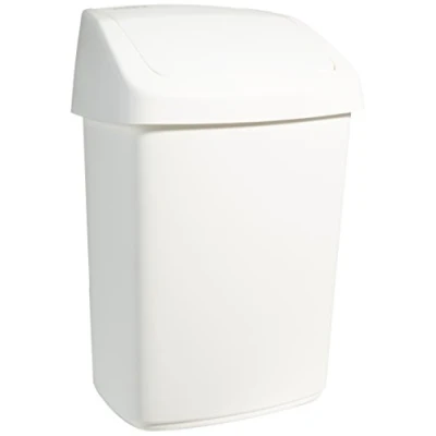 Imagen de Rubbermaid Slim Jim 1883609 Contenedor con pedal frontal, capacidad de 30 l, negro