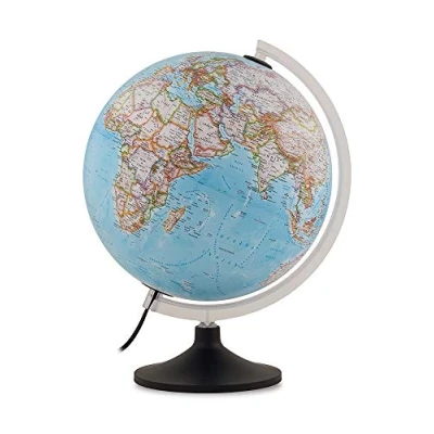 Imagen de National Geographic Globo terráqueo de plástico, iluminado, 30 cm, color azul (Mapiberia Carbon Classic)