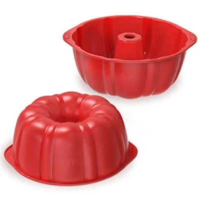 Imagen de SILIVO Molde Hondo Savarin Silicona, Bizcocho 17,5cm, Antiadherentes Moldes Silicona Reposteria Redondo Para Elaborar Dulces Savarín Tipo, Tarta De Queso, Arcoiris