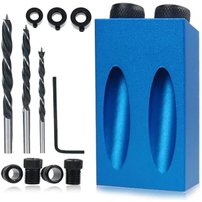 Imagen de kit de perforación agujeros 15 , bolsillo, herramienta localizadora posicionador para oblicua carpintería
