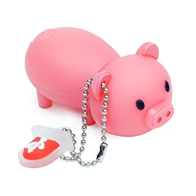 Imagen de leizhan Memoria USB 32GB,Pendrive 2.0 Flash Drive Impermeable Silicona Cerdo Regalo para Niños,Estudiantes