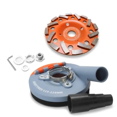 Imagen de FANZWORK,Extractor de succión para amoladora angular (incluye cabezal lijado diamante 125 mm, calidad profesional, cepillos intercambiables, anillo adaptador reforzado, M14)