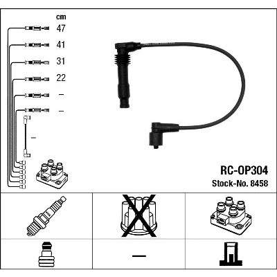 Imagen de NGK 8458 Juego de Cables Encendido 4 OPEL: Corsa B Hatchback