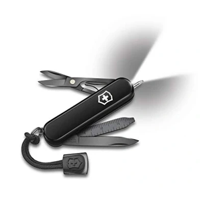 Imagen de Victorinox, Signature Lite Onyx Black, Navaja Multiuso Suiza, Cuchillo bolsillo, Regalo, 9 Funciones, Hoja pequeña, Righello (cm)