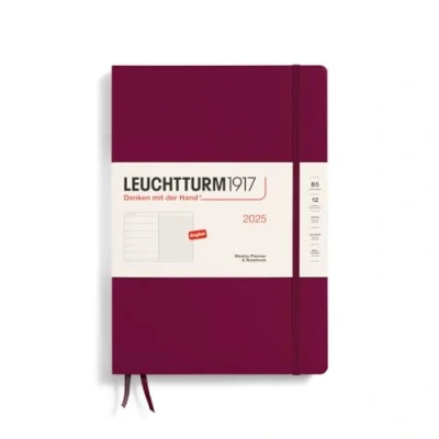 Imagen de LEUCHTTURM1917 370640 calendario semanal y cuaderno de notas Composition (B5) 2025, Port Red, Inglés