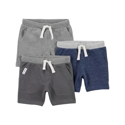Imagen de Simple Joys by Carter&#039;s Multi Pack Knit Shorts Pantalones Cortos, Azul Marino Mezcla/Carbón Mezcla/Gris, 6 9 Meses 3 para Bebés