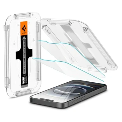 Imagen de Spigen Ez Fit Cristal Templado Clear Protector De Pantalla con Montageframe Apple iPhone 13/13 Pro/14 Paquete 2