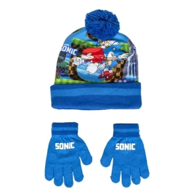Imagen de Sonic Conjunto de Gorro y Guantes, Azul, Estándar para Niños