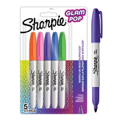 Imagen de Sharpie Rotulador Permanente Punta Fina Glam Pop 5pc