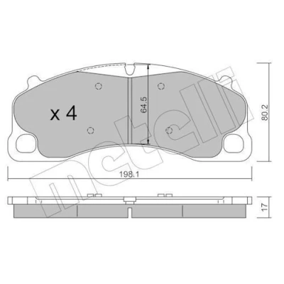Imagen de METELLI 22 1256 0 Juego de pastillas freno preparado para indicador desgaste PORSCHE: 718 Cayman Coupé, Boxster Cabrio, 911 Cabrio