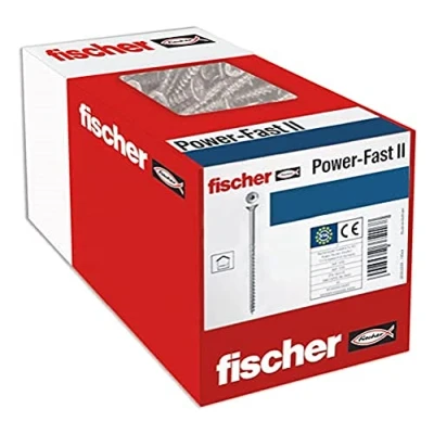 Imagen de fischer Power Fast II caja de tornillos especiales para madera 3&#039;5x25mm, atornillado maderas, conexión maderas macizas o fijación piezas a la madera,1000 ud
