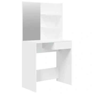 Imagen de vidaXL Tocador con Espejo Mesa Maquillaje Joya Mueble Dormitorio Vestidor Cajones Moderno Almacenamiento Básicos Diarios en Casa Blanco