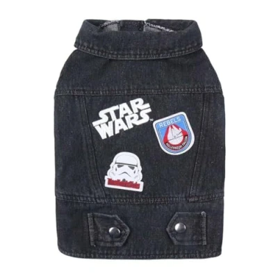 Imagen de Chaqueta Vaquera para Perros de Star Wars Talla S Elaborada en Algodón y Poliéster Indicado Adultos con Patchwork Stormtrooper Producto Original Diseñado España