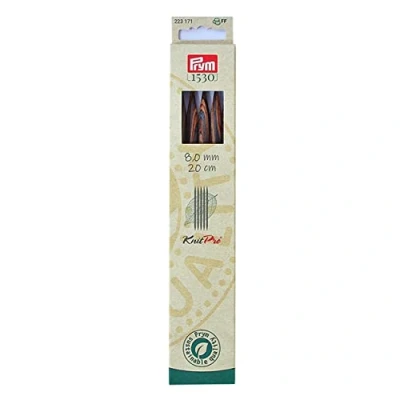 Imagen de Prym Strumpfstricknadeln Natural Farbig 20 cm 8,00 mm Agujas de Tejer, Madera, Multicolor, 8,0