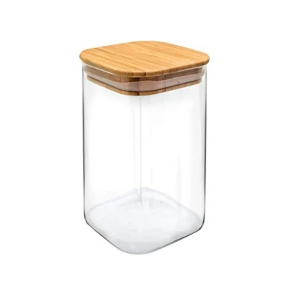 Imagen de NERTHUS FIH 780 Tarro de Cristal con Tapa Bambú, 1100 ml