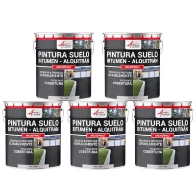 Imagen de Pintura bituminosa y de alquitrán: resina suelo para asfalto 5 x 15 kg Gris ARCANE INDUSTRIES