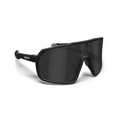 Imagen de BERTONI Gafas Deportivas Ciclismo MTB Running para Hombre y Mujer en TR90 Lente Ancha Antivaho 100% Protección UV mod. GEMINI (Negro Mate/Negro Brillante Plateada Espejada)