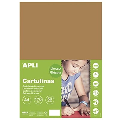 Imagen de APLI 16499 Cartulina avellana A4 170 g 50 hojas