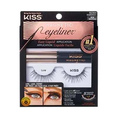 Imagen de KISS 1 kmek01c Kit Con Delineador De Ojos Imán Y Pestañas, color Multicolor