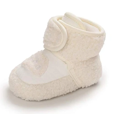 Imagen de MASOCIO Botas Bebe Niño Niña Invierno Botines Botitas Bebé Recién Nacido Pantuflas Zapatillas Casa Patucos Zapatos Primeros Pasos Blanco 0 6 Meses Talla 18