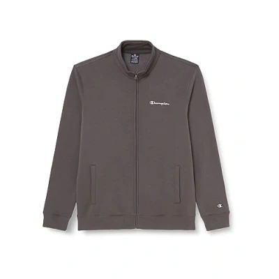 Imagen de Champion Legacy American Classics Script Logo Powerblend Fleece High Neck Full Zip Sudadera, Gris Grafito, S para Hombre