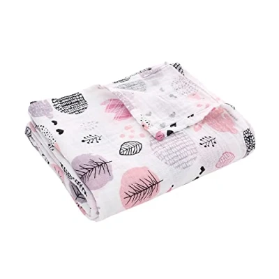 Imagen de Miracle Baby Muselina bebé,110x150cm,Manta De Algodón,Swaddle Blanket Arrullo para Bebe,Baño Envolver Recién Nacido(Conejo Una Capa)