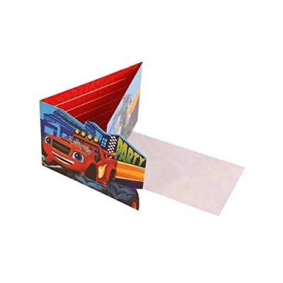Imagen de Generique 8 Tarjetas de invitación con Sobres Blaze y los Monster Machines