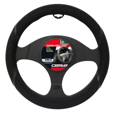 Imagen de CARPOINT 2510101 Funda cubierta para el volante negro 37 39 PU (poliuretano)