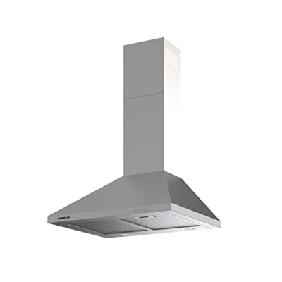 Imagen de Taurus PR60IXAL Campana extractora decorativa, acero inox, ancho 60cm, 650m3/h de extracción, 3 velocidades, mandos mecánicos, eficiencia A, 200W, filtros aluminio lavables multicapa, LED