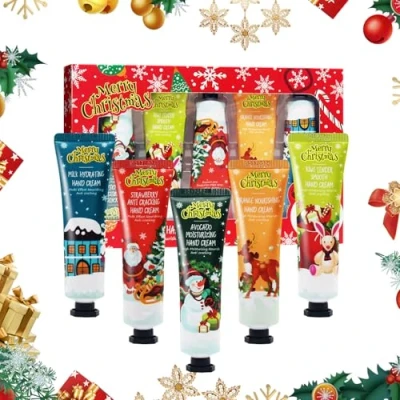 Imagen de KUIRUNRX Set de Crema Manos,Regalo Manos Navidad,Hidratante para y Pies Secos,Crema Nutritiva (Snowman, 5 pcs)