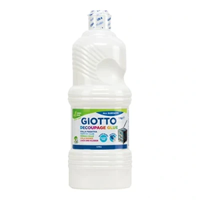 Imagen de Giotto Decoupage Glue, Cola Vinílica, Botella de Bioplástico, 1 Kg
