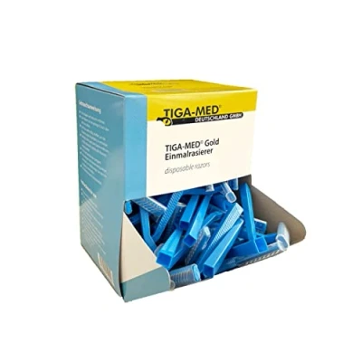 Imagen de Tiga Gold Maquinilla de afeitar desechable (100 unidades, color azul)