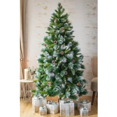 Imagen de Marco Paul Árbol de Navidad Verde Glaciar Esmerilado 180 cm con 710 Puntas Artificial 6 pies, árboles Tradicionales, Conos Pino, Efecto Nieve, árbol Festivo