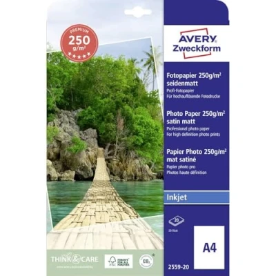 Imagen de Papel Fotográfico Avery Zweckform Premium Inkjet A4 250g