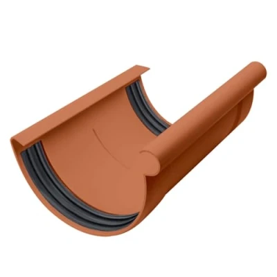 Imagen de INEFA Conector de canalón semicircular, PVC NW 150marrón canalón, fácilmontaje enchufable,made in Germany