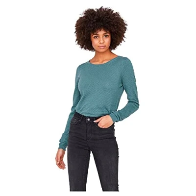 Imagen de VERO MODA VMCARE Mujer Structure LS O Neck Blou Ga Noos Jersey, North Atlantic, L (EU)