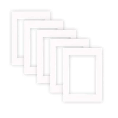 Imagen de nielsen Conservation Passepartout 1,5 mm, juego de 5, tamaño exterior 13x18 cm para cuadros 9x13 cm, blanco puro brillante liso