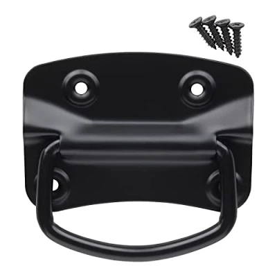 Imagen de SOTECH 1 par Tiradores de caja (100 x 70 mm, acero inoxidable, SS201, negro) Tirador cajón abatible para atornillar incl. tornillos fijación