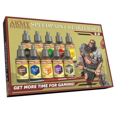 Imagen de The Army Painter, Speedpaint 2.0 Starter Set, 10 x 18 ml Pinturas Acrilicas, incl. 1 metálica y 2 pinceles Pintura Miniatura para D&amp;D miniatures &amp; Warhammer Figuras
