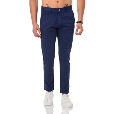 Imagen de RED BRIDGE Pantalones para Hombres Chino Pants de algodón Stretch Elegantes Azul