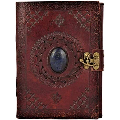 Imagen de OVERDOSE LJ BROWN con Stone Lock diario hecho a mano para estudiantes, regalo de oficina Cuaderno bocetos 6 x 8 pulgadas 15x20 cm I A5